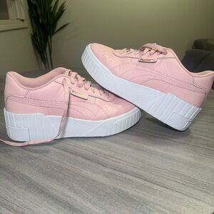 Puma Cali Wedge Platform Baby Pink Sneakers Women’s Size 10 EU 41 Vegan Leather